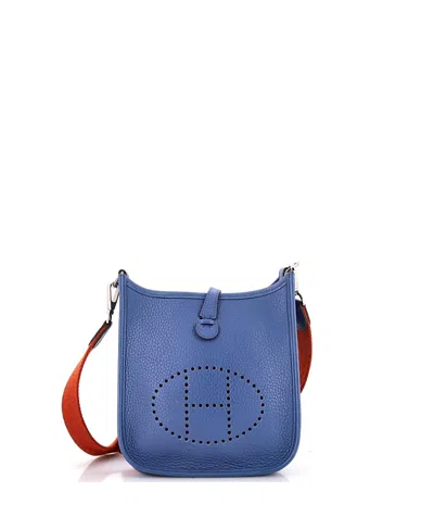 Pre-owned Pre-owned Hermes  Hermes Tpm Evelyne Bag Gen Iii Clemence In Blue