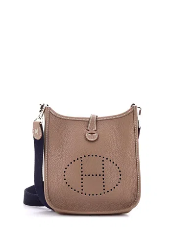 Pre-owned Pre-owned Hermes  Hermes Tpm Evelyne Bag Gen Iii Clemence In Gray