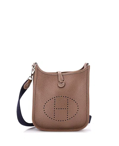 Pre-owned Pre-owned Hermes  Hermes Tpm Evelyne Bag Gen Iii Clemence In Gray