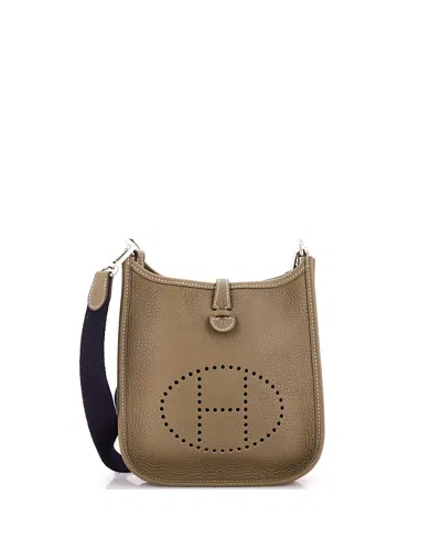 Pre-owned Pre-owned Hermes  Hermes Tpm Evelyne Bag Gen Iii Clemence In Gray