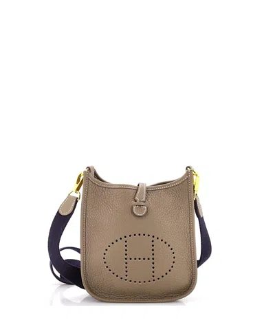 Pre-owned Pre-owned Hermes  Hermes Tpm Evelyne Bag Gen Iii Clemence In Gray