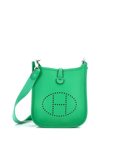 Pre-owned Pre-owned Hermes  Hermes Tpm Evelyne Bag Gen Iii Clemence In Green