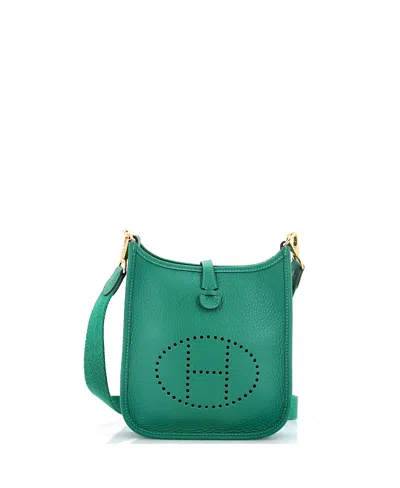 Pre-owned Pre-owned Hermes  Hermes Tpm Evelyne Bag Gen Iii Clemence In Green
