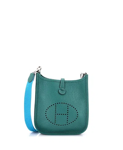 Pre-owned Pre-owned Hermes  Hermes Tpm Evelyne Bag Gen Iii Clemence In Green