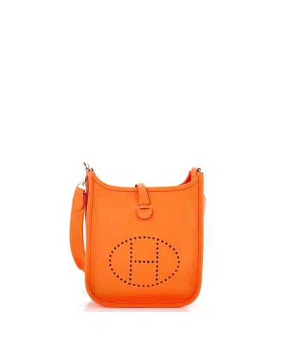 Pre-owned Pre-owned Hermes  Hermes Tpm Evelyne Bag Gen Iii Clemence In Orange