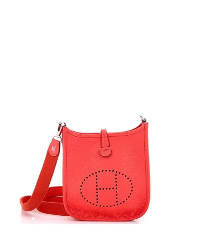 Pre-owned Pre-owned Hermes  Hermes Tpm Evelyne Bag Gen Iii Clemence In Red