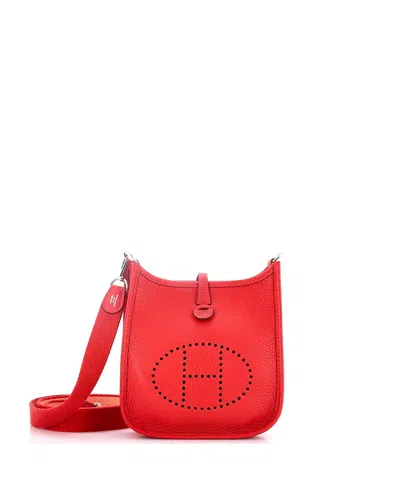 Pre-owned Pre-owned Hermes  Hermes Tpm Evelyne Bag Gen Iii Clemence In Red