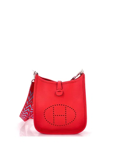 Pre-owned Pre-owned Hermes  Hermes Tpm Evelyne Bag Gen Iii Clemence In Red