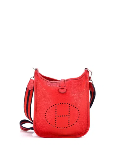 Pre-owned Pre-owned Hermes  Hermes Tpm Evelyne Bag Gen Iii Clemence In Red