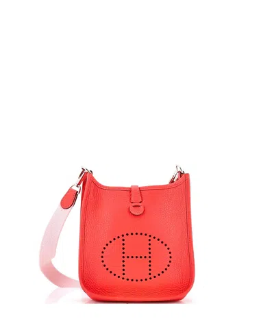 Pre-owned Pre-owned Hermes  Hermes Tpm Evelyne Bag Gen Iii Clemence In Red