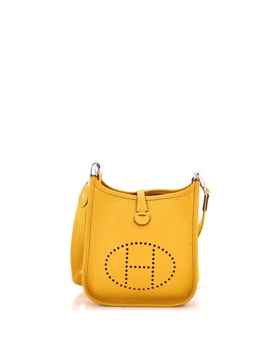 Pre-owned Pre-owned Hermes  Hermes Tpm Evelyne Bag Gen Iii Clemence In Yellow