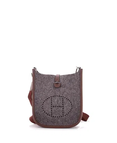 Pre-owned Pre-owned Hermes  Hermes Tpm Evelyne Bag Gen Iii Felt In Gray