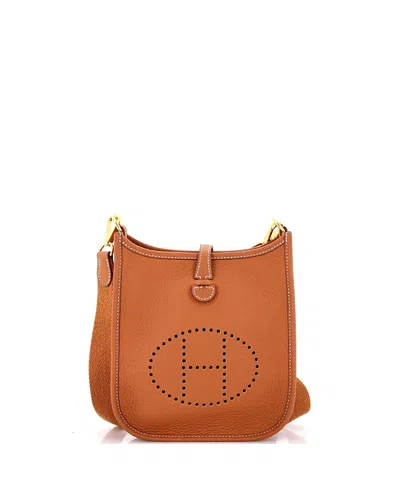 Pre-owned Pre-owned Hermes  Hermes Tpm Long Strap Evelyne Bag Clemence In Brown