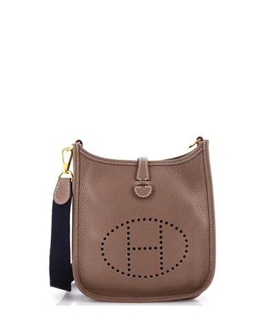 Pre-owned Pre-owned Hermes  Hermes Tpm Long Strap Evelyne Bag Clemence In Gray