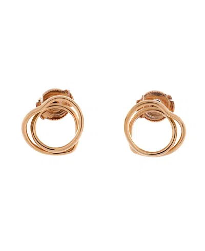 Pre-owned Pre-owned Hermes  Hermes Tpm Vertige Coeur Stud Earrings 18k Rose Gold In Pink