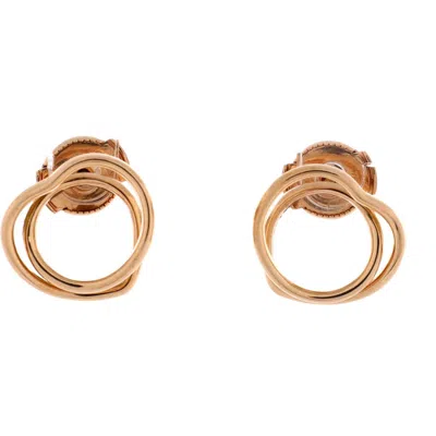 Pre-owned Hermes  Hermes Vertige Coeur Stud Earrings 18k Rose Gold Tpm