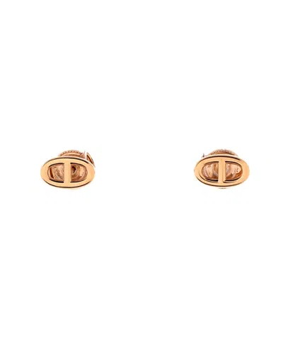Pre-owned Pre-owned Hermes  Hermes Very Small Farandole Stud Earrings 18k Rose Gold In Pink