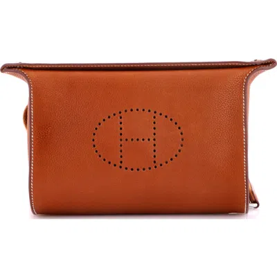 Pre-owned Hermes  Hermes Videpoches Bag Barenia Faubourg In Brown