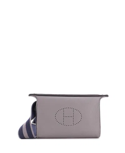 Pre-owned Pre-owned Hermes  Hermes Videpoches Bag With Multicolor Strap Togo In Gray