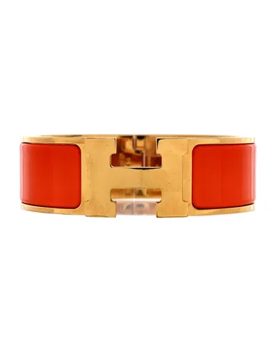 Pre-owned Pre-owned Hermes  Hermes Wide Clic Clac H Bracelet Metal And Enamel In Silver