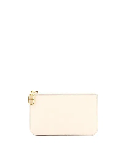 Pre-owned Pre-owned Hermes  Hermes Zipengo Chaine D'ancre Zip Card Holder Leather In Neutral