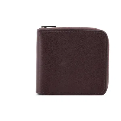 Pre-owned Pre-owned Hermes  Hermes Zipengo H Verso Bifold Wallet Leather Compact In Red