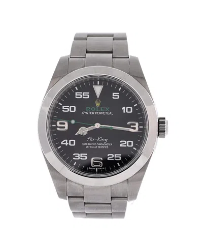 Pre-owned Pre-owned Rolex  Rolex Oyster Perpetual Air King Automatic Watch In Stainless Steel 40mm In Dial Color: Black