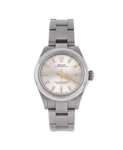 Pre-owned Pre-owned Rolex  Rolex Oyster Perpetual Automatic Watch In Stainless Steel 28mm In Silver