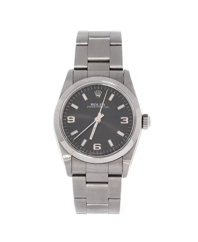 Pre-owned Pre-owned Rolex  Rolex Oyster Perpetual Automatic Watch In Stainless Steel 31mm In Dial Color: Black