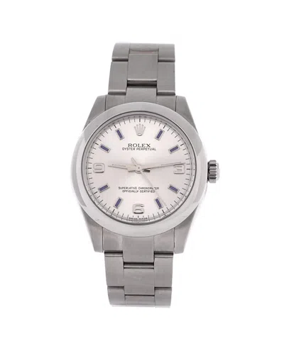 Pre-owned Pre-owned Rolex  Rolex Oyster Perpetual Automatic Watch In Stainless Steel 31mm In Dial Color: Silver