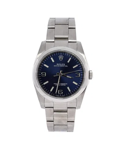Pre-owned Pre-owned Rolex  Rolex Oyster Perpetual Automatic Watch In Stainless Steel 36mm In Blue