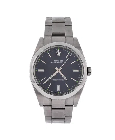 Pre-owned Pre-owned Rolex  Rolex Oyster Perpetual Automatic Watch In Stainless Steel 39mm In Blue