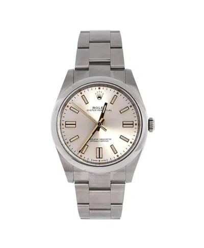 Pre-owned Pre-owned Rolex  Rolex Oyster Perpetual Automatic Watch In Stainless Steel 41mm In Silver