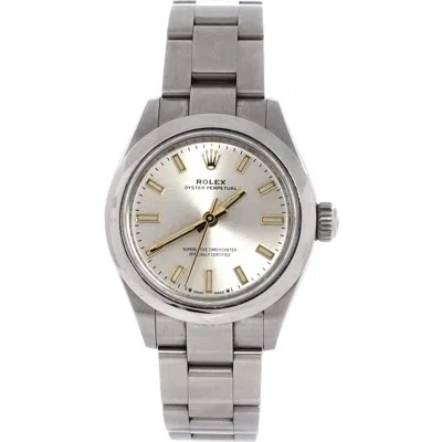 Pre-owned Rolex  Rolex Oyster Perpetual Automatic Watch Stainless Steel 28 In Silver