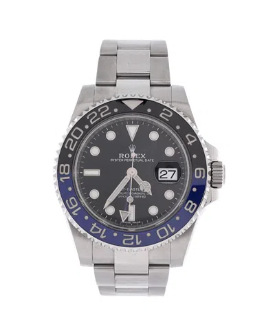 Pre-owned Pre-owned Rolex  Rolex Oyster Perpetual Date Gmt-master Ii Batman Automatic Watch In Stainless Steel And Ce In Black