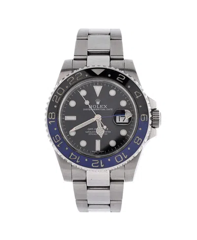 Pre-owned Pre-owned Rolex  Rolex Oyster Perpetual Date Gmt-master Ii Batman Automatic Watch In Stainless Steel And Ce In Dial Color: Black