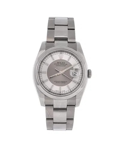 Pre-owned Pre-owned Rolex  Rolex Oyster Perpetual Datejust Automatic Watch In Stainless Steel 36mm In Dial Color: Silver