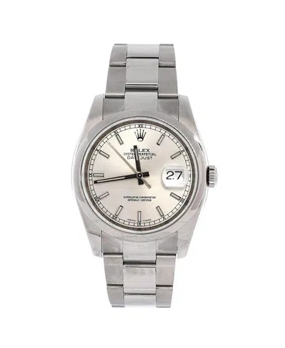 Pre-owned Pre-owned Rolex  Rolex Oyster Perpetual Datejust Automatic Watch In Stainless Steel 36mm In Silver