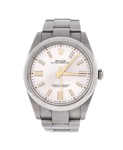 Pre-owned Pre-owned Rolex  Rolex Oyster Perpetual Datejust Automatic Watch In Stainless Steel 41mm In Dial Color: Silver