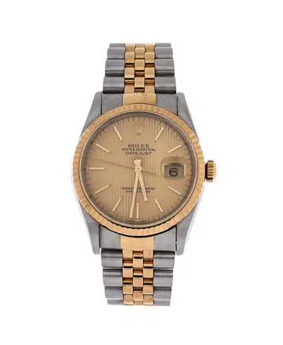 Pre-owned Pre-owned Rolex  Rolex Oyster Perpetual Datejust Automatic Watch In Stainless Steel And Gold 36mm