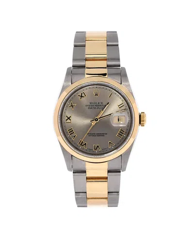 Pre-owned Pre-owned Rolex  Rolex Oyster Perpetual Datejust Automatic Watch In Stainless Steel And Gold 36mm In Silver