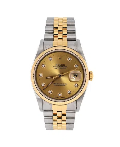 Pre-owned Pre-owned Rolex  Rolex Oyster Perpetual Datejust Automatic Watch In Stainless Steel And Gold With Diamond M