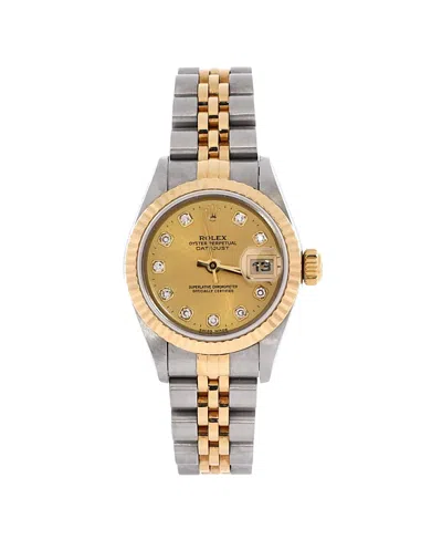 Pre-owned Pre-owned Rolex  Rolex Oyster Perpetual Datejust Automatic Watch In Stainless Steel And Gold With Diamond M