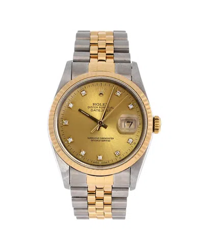 Pre-owned Pre-owned Rolex  Rolex Oyster Perpetual Datejust Automatic Watch In Stainless Steel And Gold With Diamond M