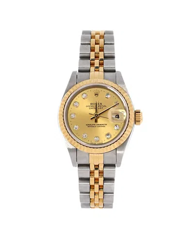 Pre-owned Pre-owned Rolex  Rolex Oyster Perpetual Datejust Automatic Watch In Stainless Steel And Gold With Diamond M