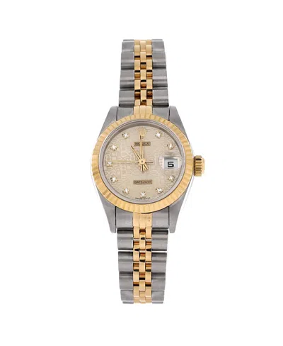 Pre-owned Pre-owned Rolex  Rolex Oyster Perpetual Datejust Automatic Watch In Stainless Steel And Gold With Diamond M