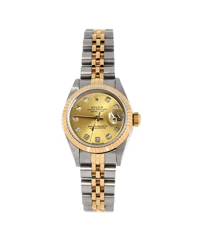 Pre-owned Pre-owned Rolex  Rolex Oyster Perpetual Datejust Automatic Watch In Stainless Steel And Gold With Diamond M