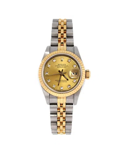 Pre-owned Pre-owned Rolex  Rolex Oyster Perpetual Datejust Automatic Watch In Stainless Steel And Gold With Diamond M