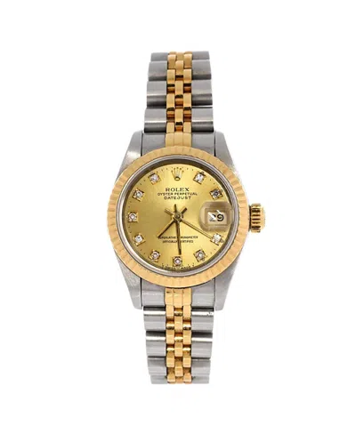 Pre-owned Pre-owned Rolex  Rolex Oyster Perpetual Datejust Automatic Watch In Stainless Steel And Gold With Diamond M