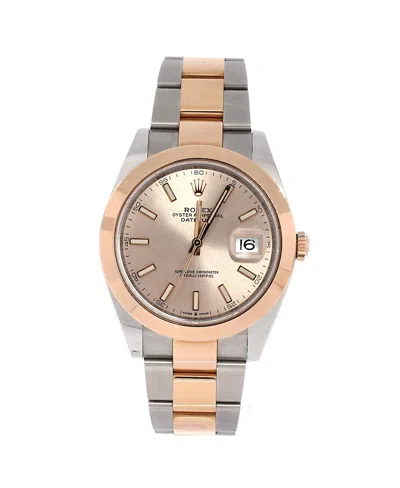 Pre-owned Pre-owned Rolex  Rolex Oyster Perpetual Datejust Automatic Watch In Stainless Steel And Rose Gold 41mm